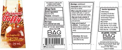 Image Description (Caramel Taffy Scented Hand Sanitizer 29 mL 62vv)
